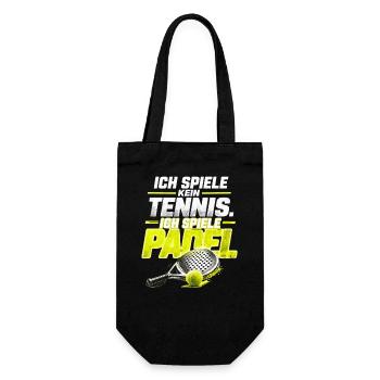 Ich spiele kein Tennis, ich spiele Padel - Geschenkbeutel für Flaschen - Schwarz - Vorne
