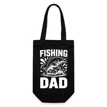 Fisherman Dad Fishing Motif - Gift Bag for Bottles - black - Front