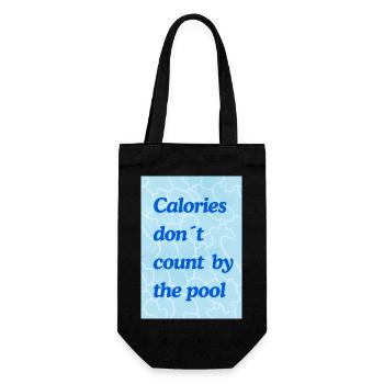 Kalorien zählen am Pool - Geschenkbeutel für Flaschen - Schwarz - Vorne
