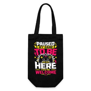 Paused My Game To Be Here Gamer - Geschenkbeutel für Flaschen - Schwarz - Vorne