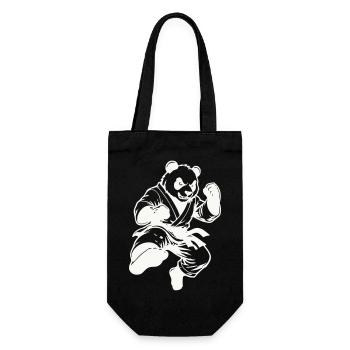 panda_kung_fu- - Geschenkbeutel für Flaschen - Schwarz - Vorne