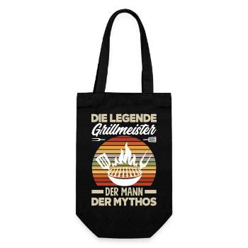 Die Legende Grillmeister Der Mann Der Mythos BBQ - Geschenkbeutel für Flaschen - Schwarz - Vorne