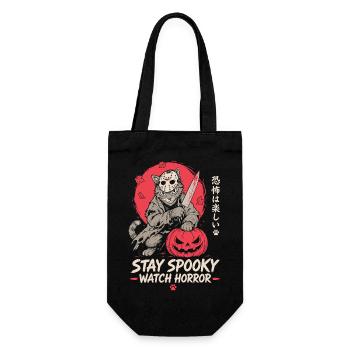 Stay Spooky Watch Horror Cat - Geschenkbeutel für Flaschen - Schwarz - Vorne