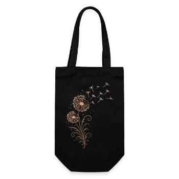 Pissenlit – Motif floral de la nature Pissenlit - Sac à bouteille - noir - Devant