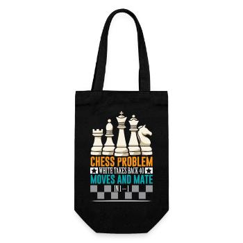 Chess Chess Player Chessboard - Gift Bag for Bottles - black - Front