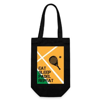 Eat_Sleep_Padel_Repeat - Geschenkbeutel für Flaschen - Schwarz - Vorne