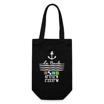 Ancre et vagues La Baule Coordonnées - Sac à bouteille - noir - Devant