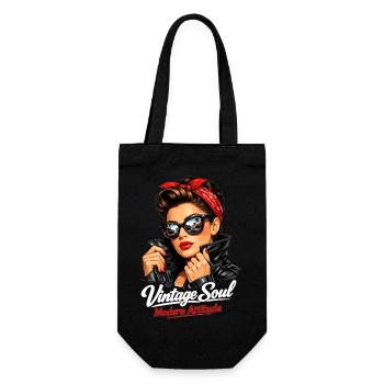 Attitude Soul Moderne Vintage – Pin-Up cool - Sac à bouteille - noir - Devant