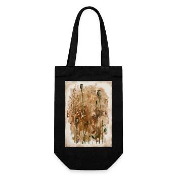 Tiges de coquelicot sur des tons terreux - Sac à bouteille - noir - Devant