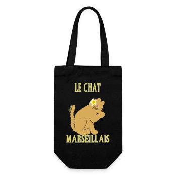 Le Chat Marseillais Floral - Sac à bouteille - noir - Devant