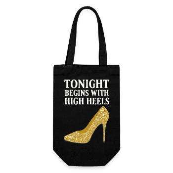 Talons hauts pailletés – Ce soir commence par... - Sac à bouteille - noir - Devant