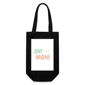 Cat Mom Katzenliebhaber Design - Geschenkbeutel für Flaschen - Schwarz - Vorne