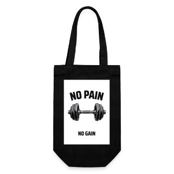 No Pain No Gain Fitness Design - Geschenkbeutel für Flaschen - Schwarz - Vorne