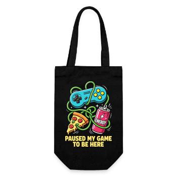 Ich habe mein Spiel für dich pausiert - Geschenkbeutel für Flaschen - Schwarz - Vorne