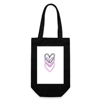 Trois cœurs entrelacés aux couleurs néon - Sac à bouteille - noir - Devant