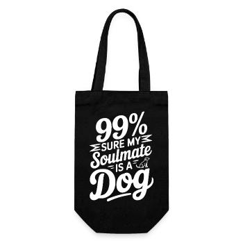 99 % sicher, dass mein Seelenverwandter ein Hund ist - Geschenkbeutel für Flaschen - Schwarz - Vorne