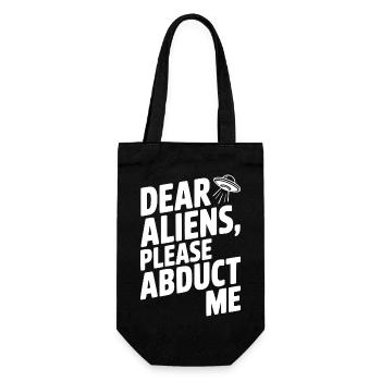 Liebe Aliens, bitte entführt mich - Geschenkbeutel für Flaschen - Schwarz - Vorne
