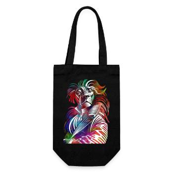 The Lion's Symphony of Colors - Gift Bag for Bottles - black - Front