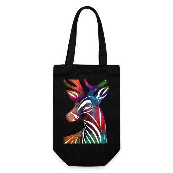 Colorful abstract deer - Gift Bag for Bottles - black - Front