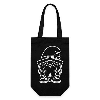 Cute dwarf with lucky clover - Gift Bag for Bottles - black - Front
