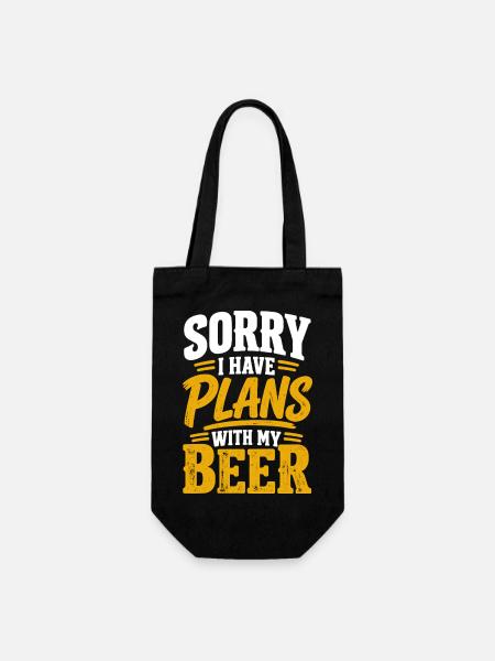 Bier Bierdesign Bierliebe Hopfen Geschenk - Geschenkbeutel für Flaschen - Schwarz