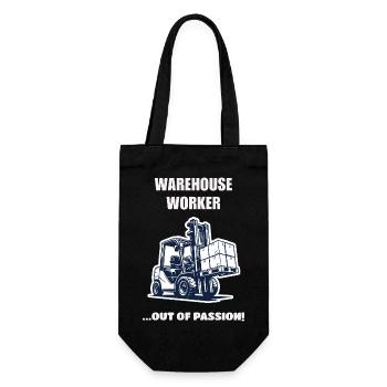 Warehouse Worker Out Of Passion Stapler Geschenk - Geschenkbeutel für Flaschen - Schwarz - Vorne