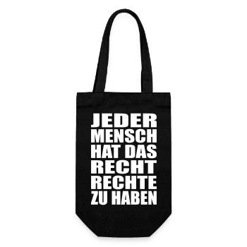 Jeder Mensch hat das Recht Rechte zu haben - Geschenkbeutel für Flaschen - Schwarz - Vorne