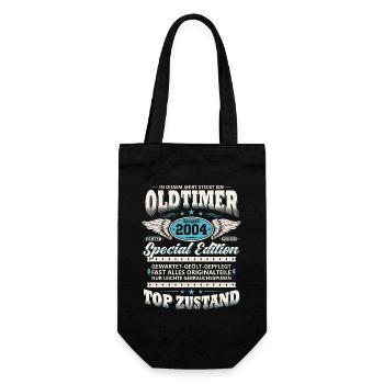 Oldtimer Baujahr 2004 Jahrgang Geburtstag Geschenk - Geschenkbeutel für Flaschen - Schwarz - Vorne