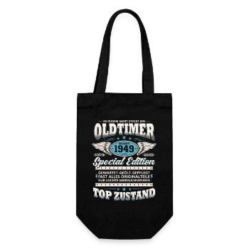 Oldtimer Baujahr 1949 Jahrgang Geburtstag Geschenk - Geschenkbeutel für Flaschen - Schwarz - Vorne