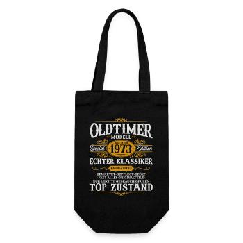 Oldtimer Baujahr 1973 Jahrgang Geburtstag Geschenk - Geschenkbeutel für Flaschen - Schwarz - Vorne