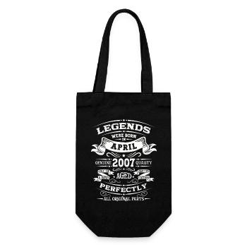 17th Birthday Man Legend April Vintage 2007 - Gift Bag for Bottles - black - Front