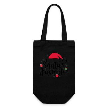 Santa's Favorite Santa Hat - Gift Bag for Bottles - black - Front