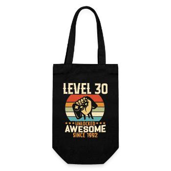 Level 30 Year Unlocked Gaming Birthday Gift - Gift Bag for Bottles - black - Front