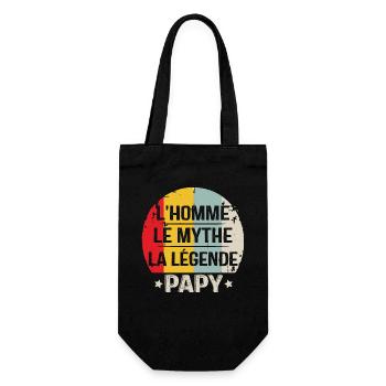 L'homme Le Mythe La Légende Papy, Cadeau Pour Papy - Sac à bouteille - noir - Devant