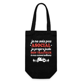 Je préfère juste mon tracteur à vos conversations - Sac à bouteille - noir - Devant