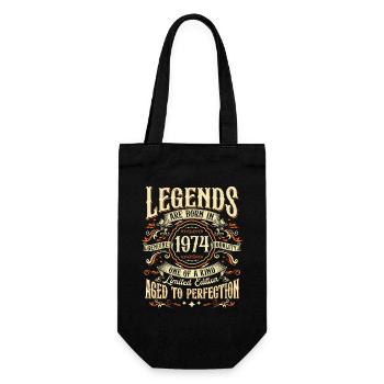 Vintage Born 1974 Legends Vintage Birthday - Gift Bag for Bottles - black - Front