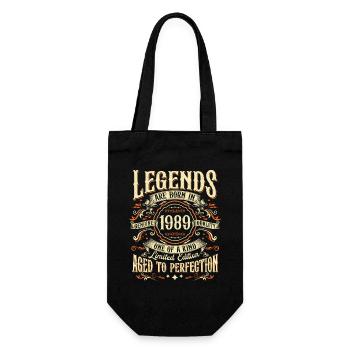 Vintage Born 1989 Legends Vintage Birthday - Gift Bag for Bottles - black - Front