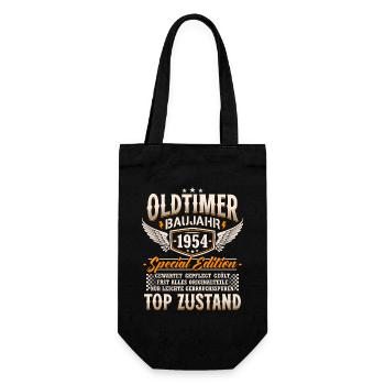 Oldtimer Baujahr 1954 Jahrgang Geburtstag Geschenk - Geschenkbeutel für Flaschen - Schwarz - Vorne