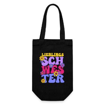LIEBLINGSSCHWESTER 70ER RETRO HIPPIE SCHWESTER - Geschenkbeutel für Flaschen - Schwarz - Vorne