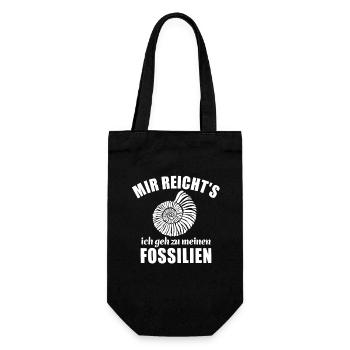 Mir reicht's, ich geh zu meinen Fossilien Ammonit - Geschenkbeutel für Flaschen - Schwarz - Vorne