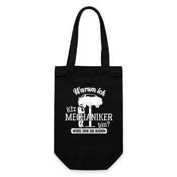 Warum ich KFZ Mechaniker bin? Weil ich es kann - Geschenkbeutel für Flaschen - Schwarz - Vorne