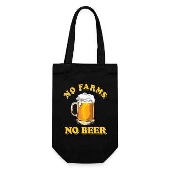 Farmers Protest - No Farms No Beer - Gift Bag for Bottles - black - Front