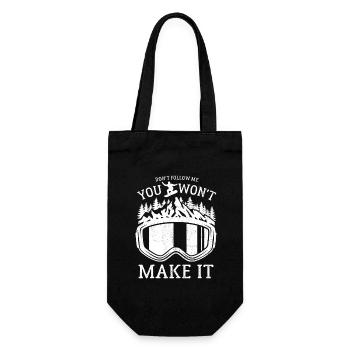 Snowboard - Don't follow me you won't make it - Geschenkbeutel für Flaschen - Schwarz - Vorne