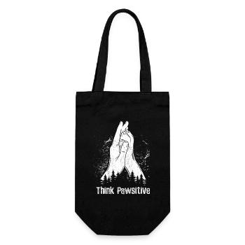 Think Pawsitive - Main + Patte de chien - High Five - Sac à bouteille - noir - Devant