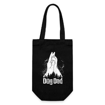 Dog Dad - Hand + Dog Paw - High Five - Gift Bag for Bottles - black - Front