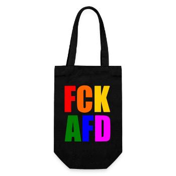 Fck afd - Geschenkbeutel für Flaschen - Schwarz - Vorne