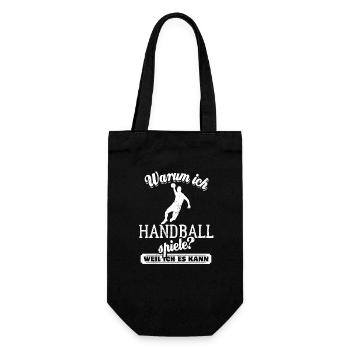 Warum ich Handball spiele? Weil ich es kann - Geschenkbeutel für Flaschen - Schwarz - Vorne