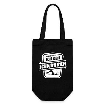 Mir reicht's ich geh schwimmen - Kraul Stil - Geschenkbeutel für Flaschen - Schwarz - Vorne