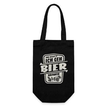 Mir reicht's ich geh Bier brauen - Brauer Spruch - Geschenkbeutel für Flaschen - Schwarz - Vorne