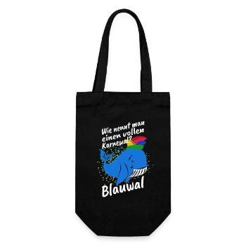 Wie nennt man einen vollen Karnewal? Blauwal - Geschenkbeutel für Flaschen - Schwarz - Vorne